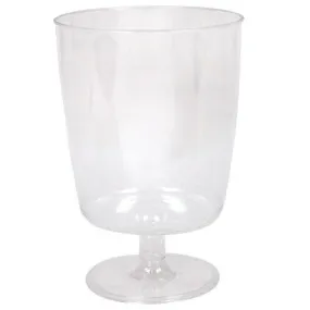 1-Piece Clear Deluxe Plastic 8oz Footed Wine Goblet