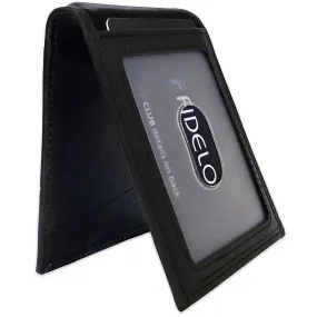 Fidelo Leather Bifold RFID Wallets for Men - Slim Cash, ID & Credit Card Holder - Light