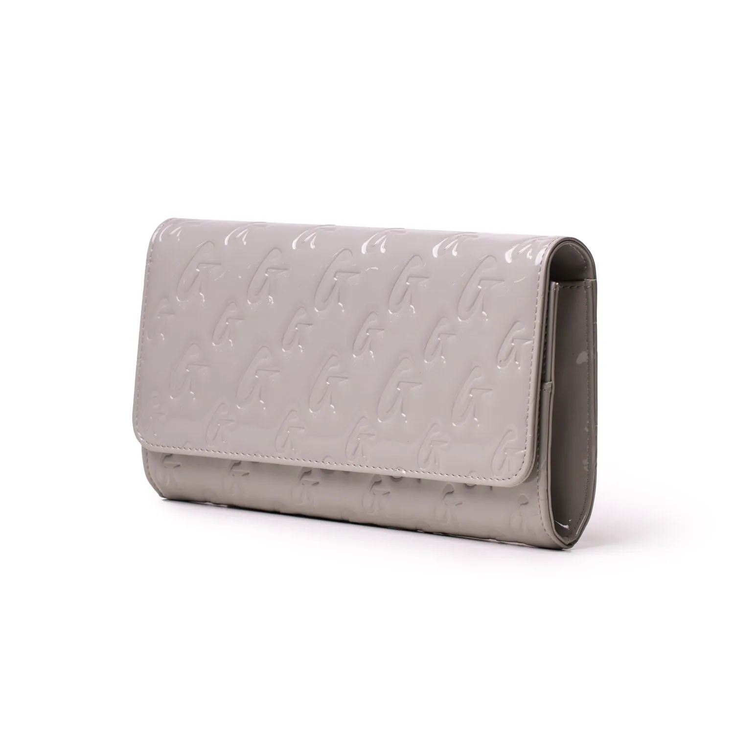 GLAM-AHOLIC MONOGRAM TRAVEL WALLET MIRROR GRAY