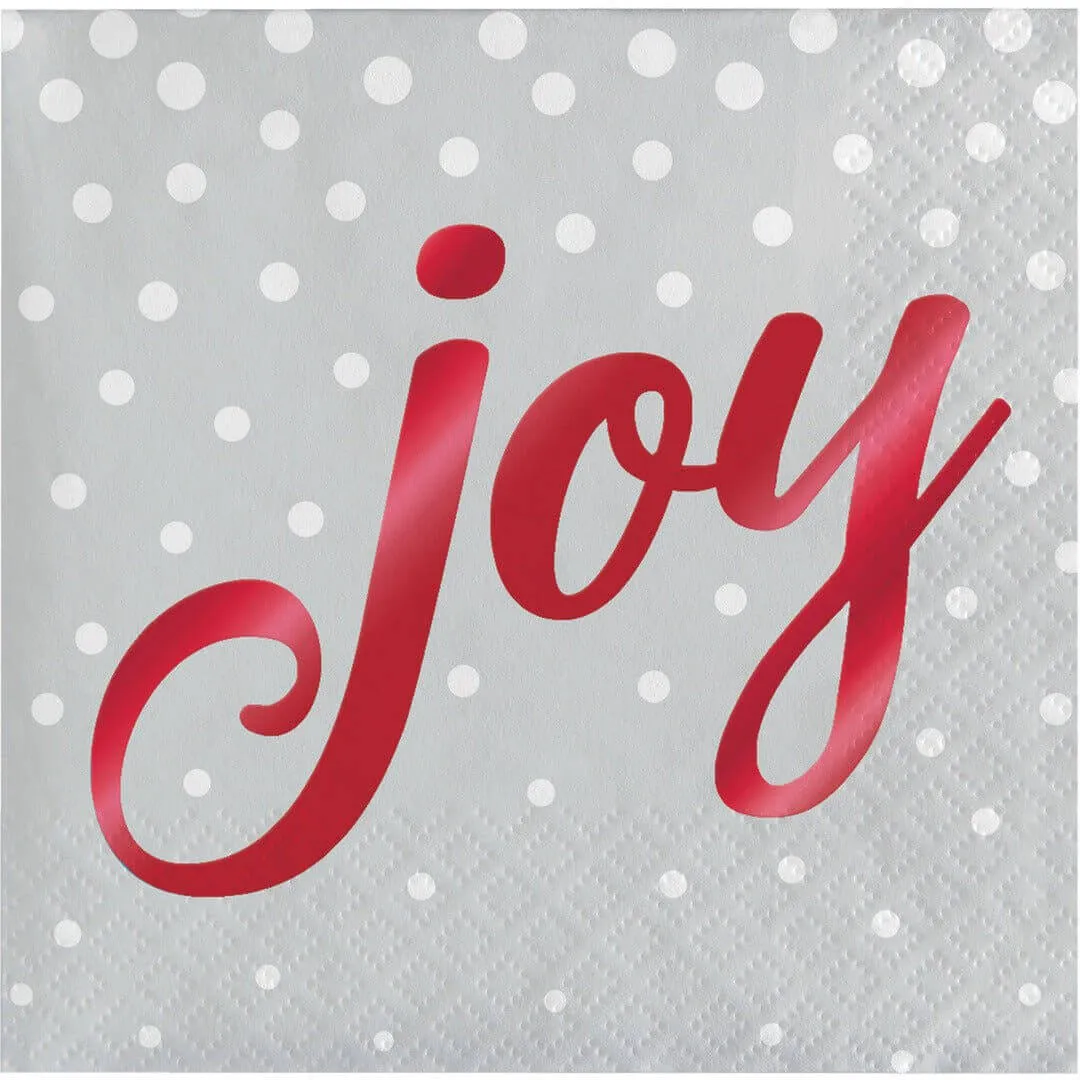 Holiday Sparkle & Shine Silver Joy Lunch Napkins