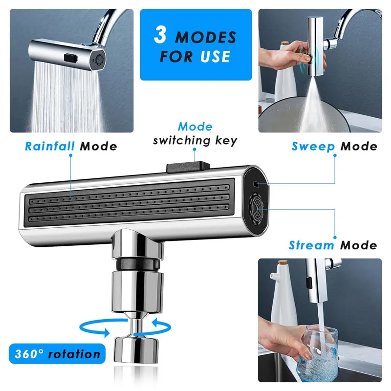 Kitchen Faucet Waterfall Outlet Splash Proof Universal Rotating Bubbler Multifunctional Water Nozzle Extension Kitchen Gadgets