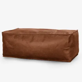 Large Footstool - Distressed Leather British Tan