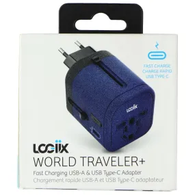 Logiix (World Traveler ) Fast Charging USB   USB-C Wall Adapter - Blue