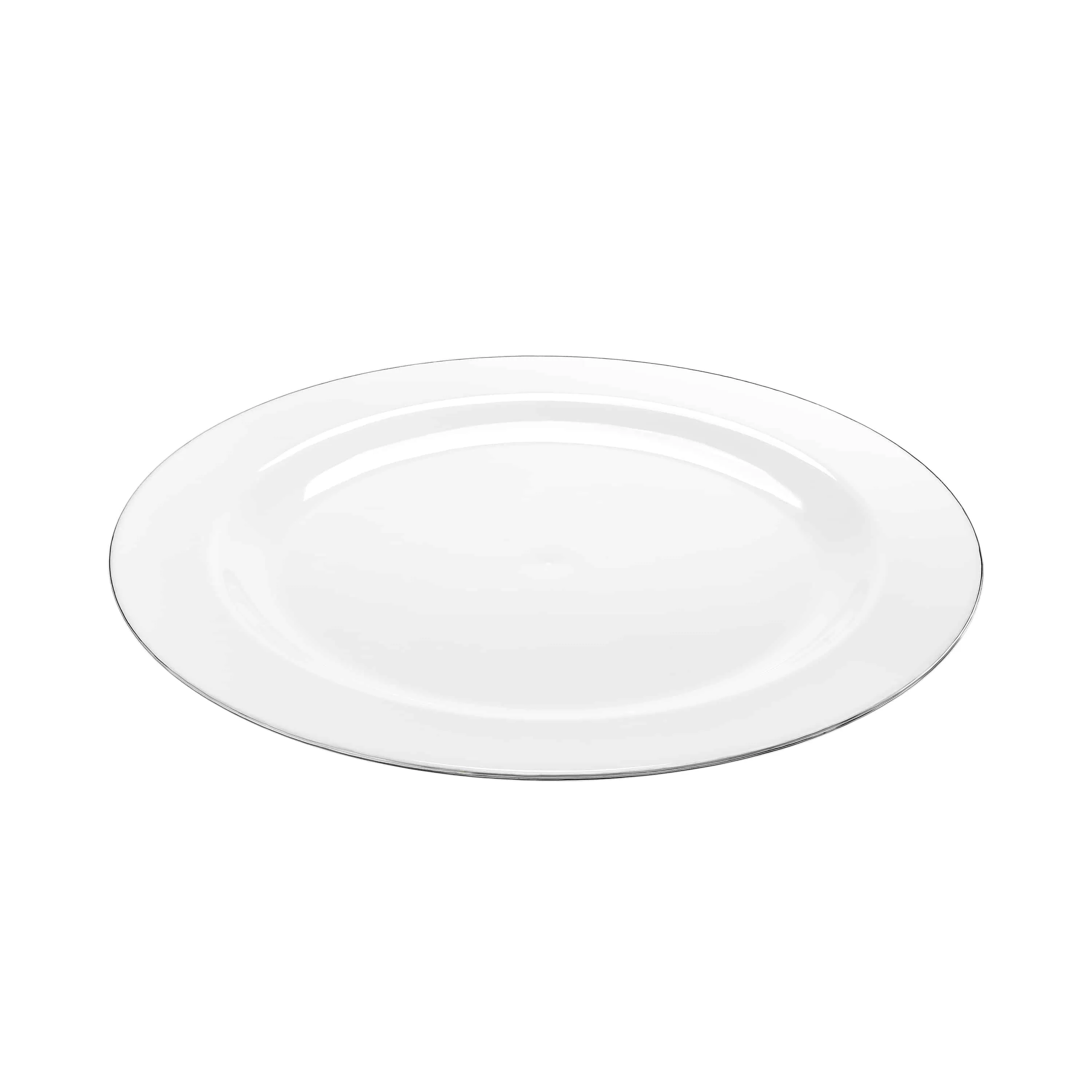 Magnificence Silver Edge Premium Plastic Round Dinnerware