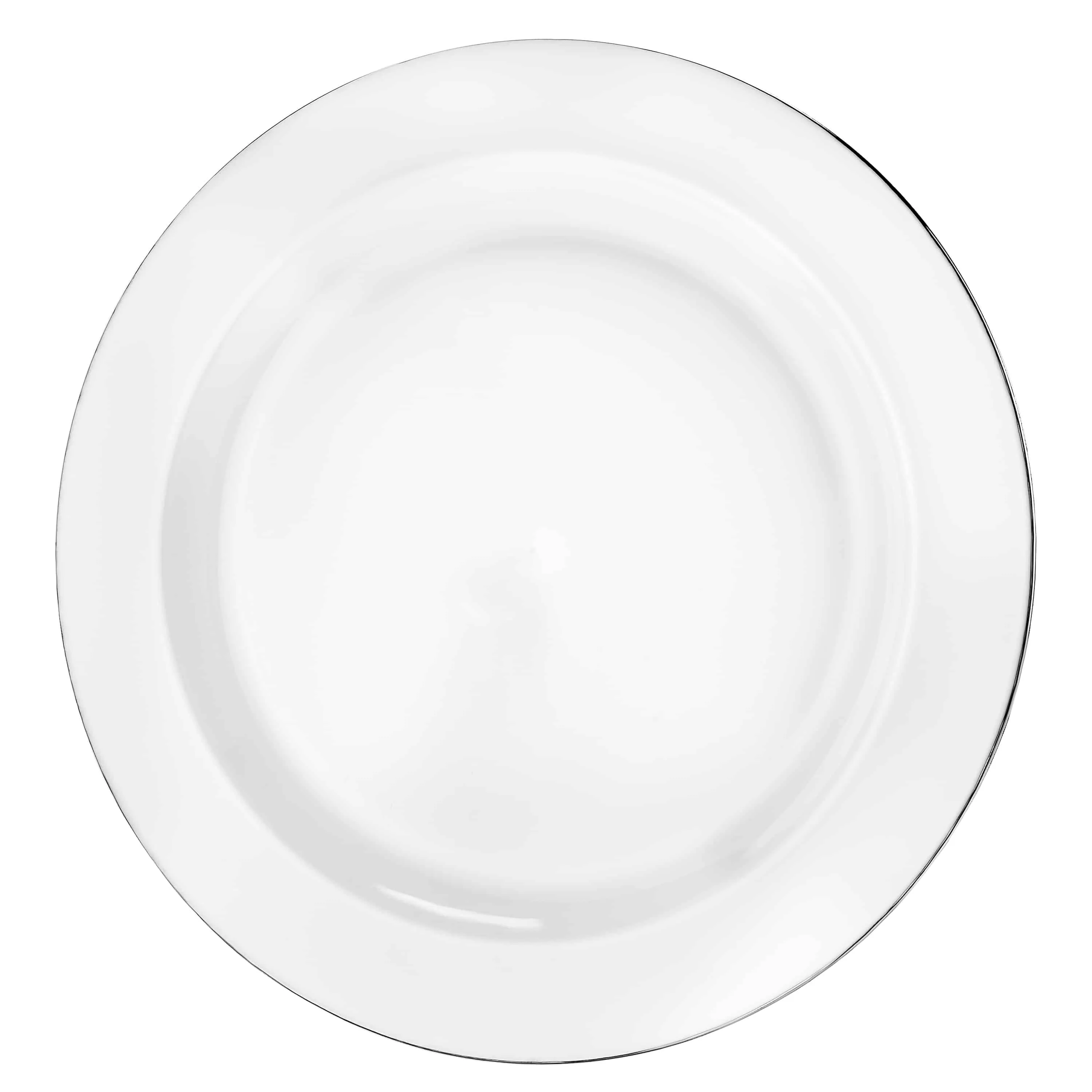 Magnificence Silver Edge Premium Plastic Round Dinnerware