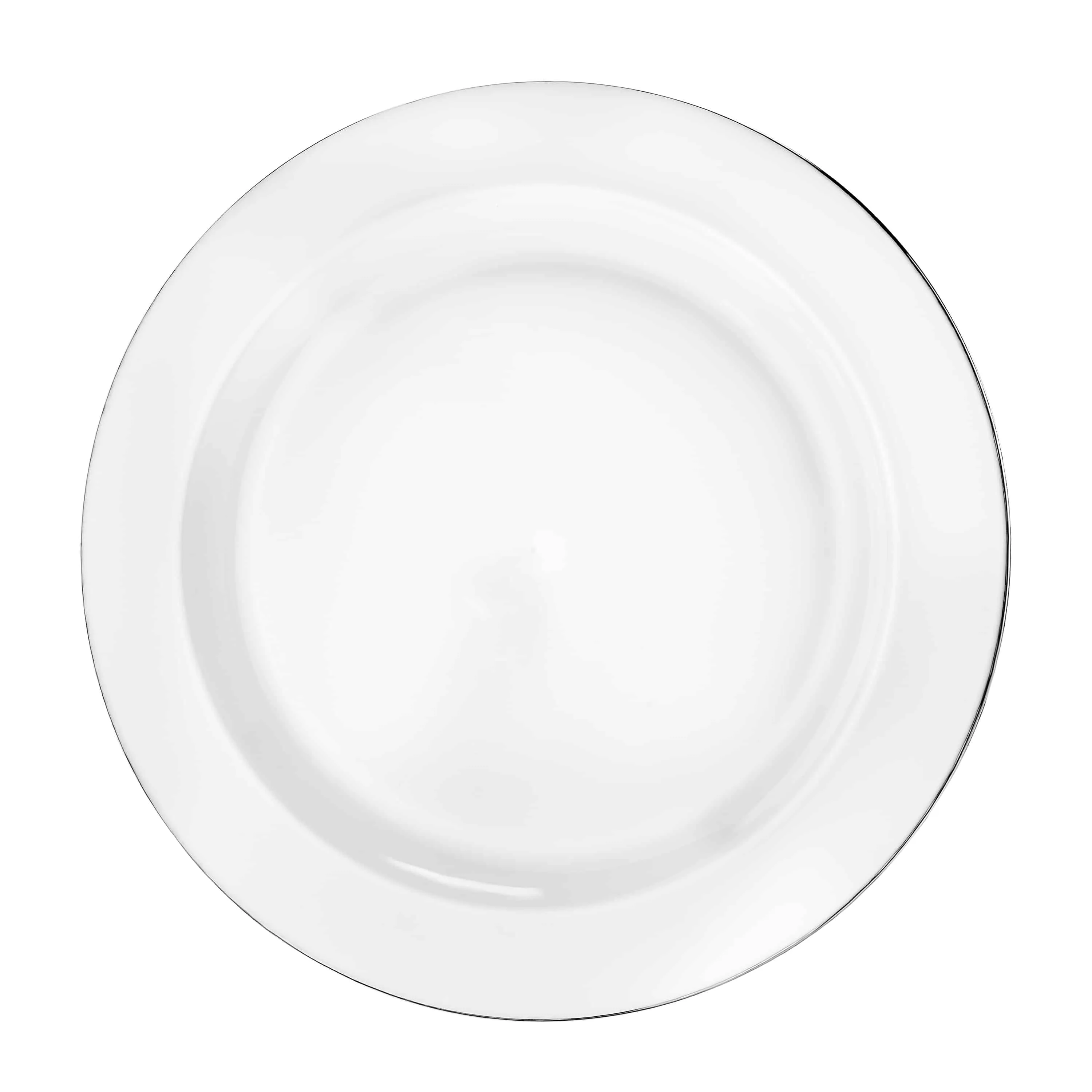 Magnificence Silver Edge Premium Plastic Round Dinnerware