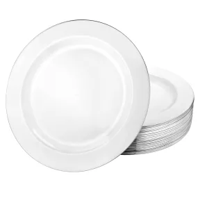 Magnificence Silver Edge Premium Plastic Round Dinnerware