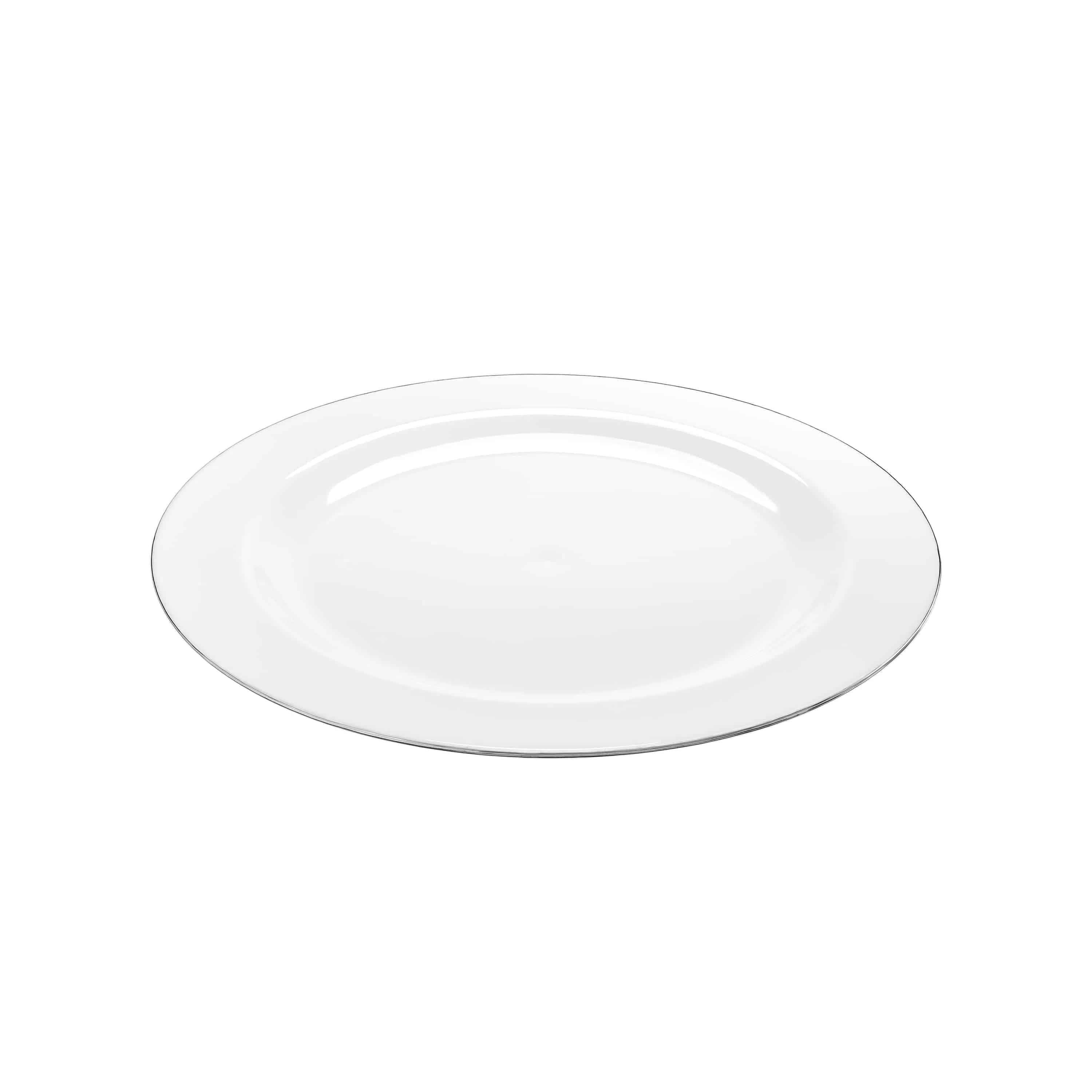 Magnificence Silver Edge Premium Plastic Round Dinnerware