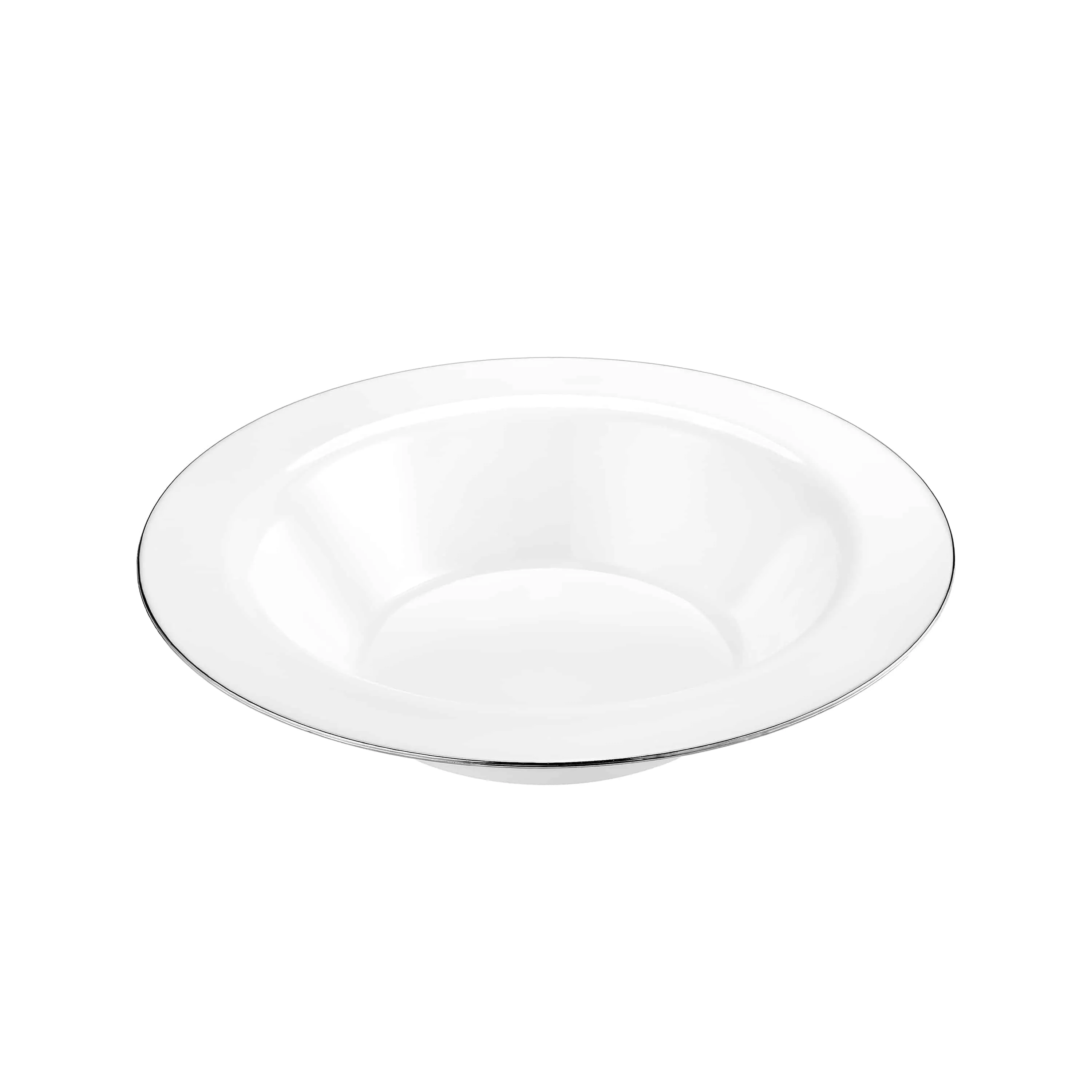 Magnificence Silver Edge Premium Plastic Round Dinnerware