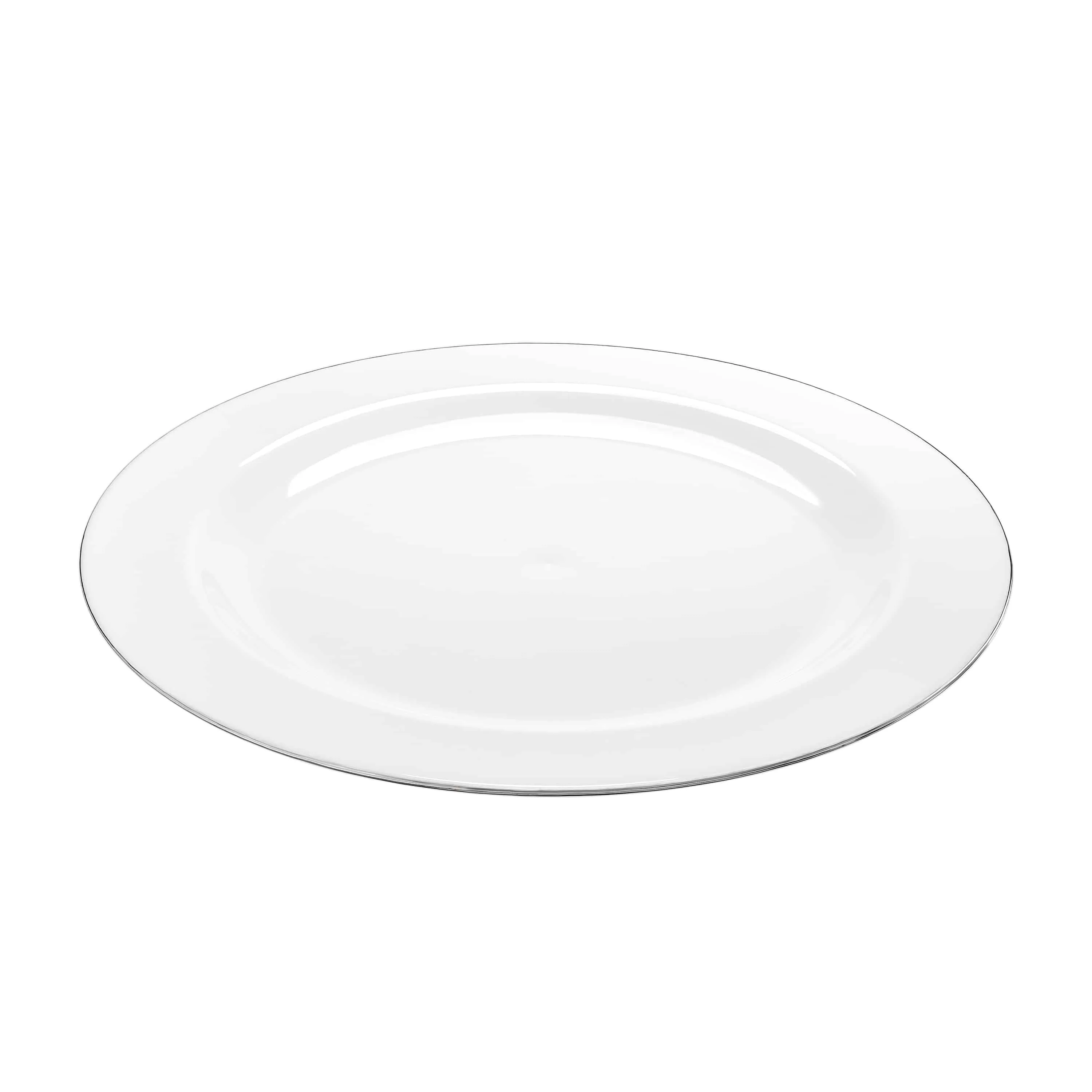 Magnificence Silver Edge Premium Plastic Round Dinnerware