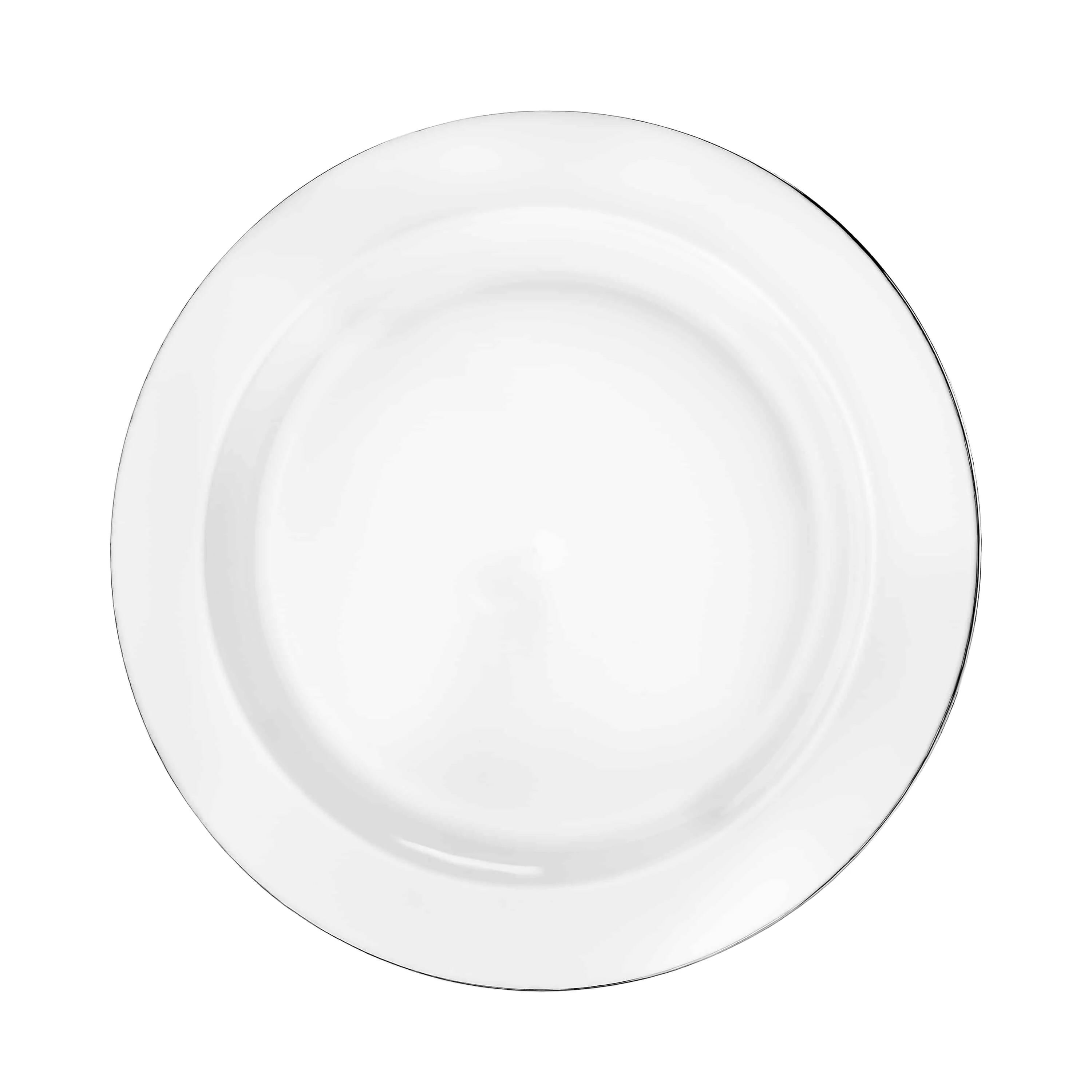 Magnificence Silver Edge Premium Plastic Round Dinnerware