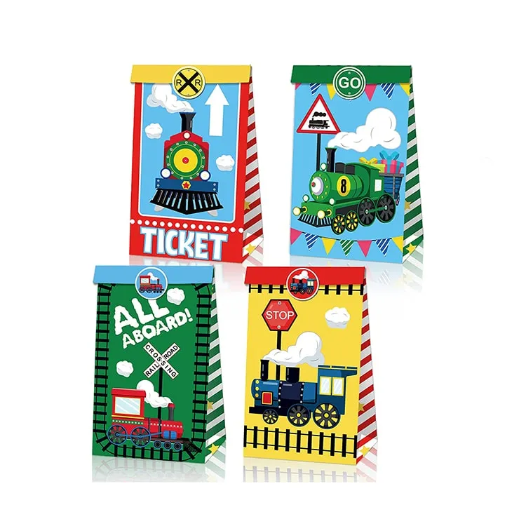 Paper Party Bag | All Aboard Train | 12 Pcs