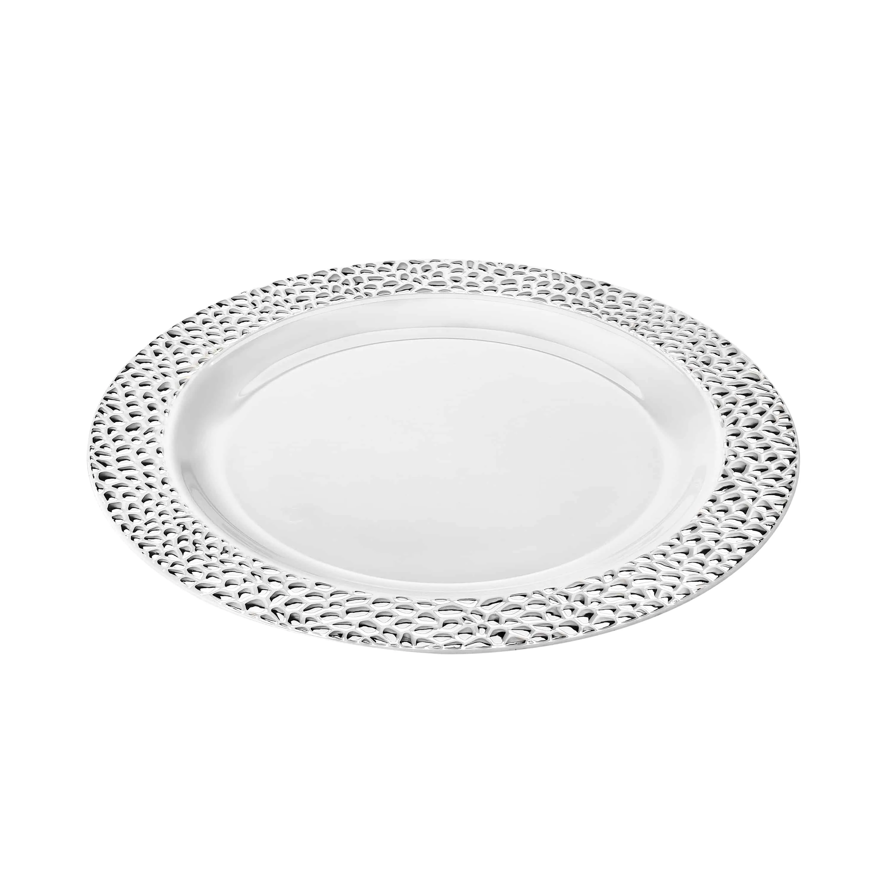 Pebbled Premium Plastic Round Dinnerware