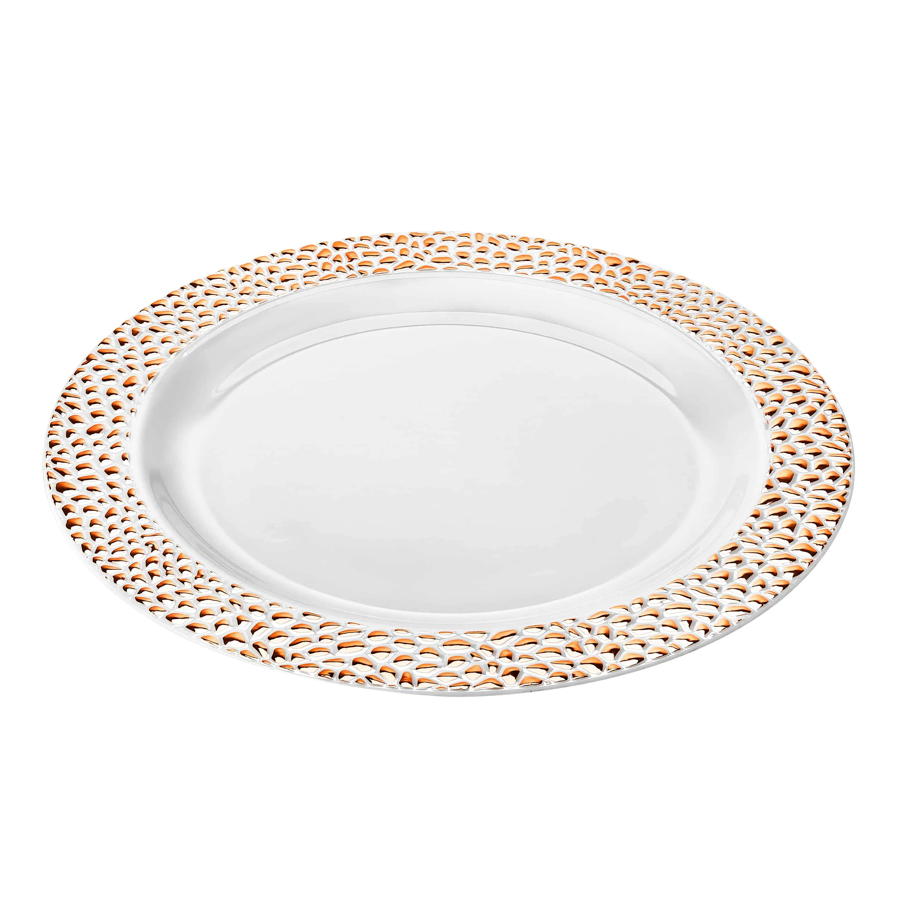 Pebbled Premium Plastic Round Dinnerware