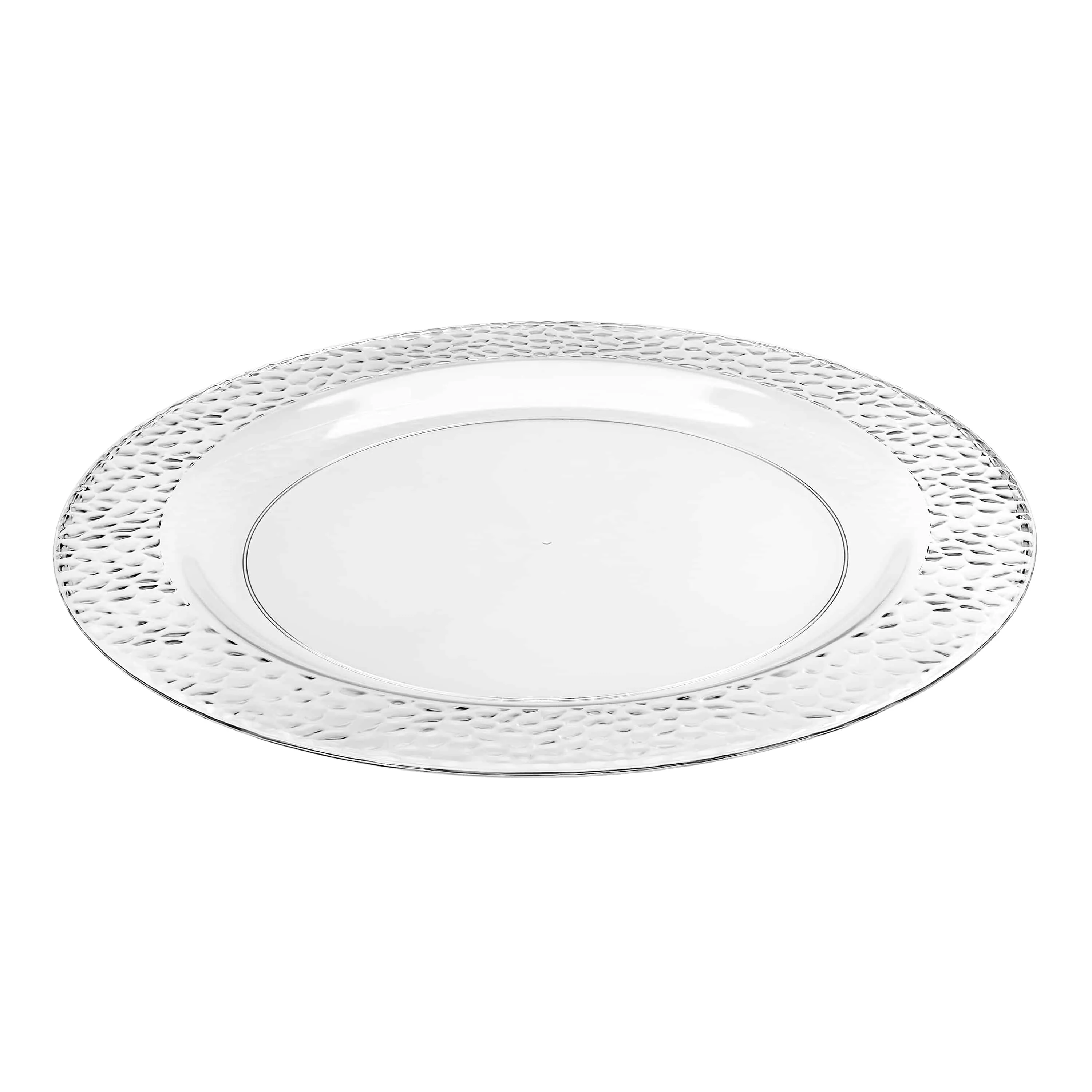 Pebbled Premium Plastic Round Dinnerware