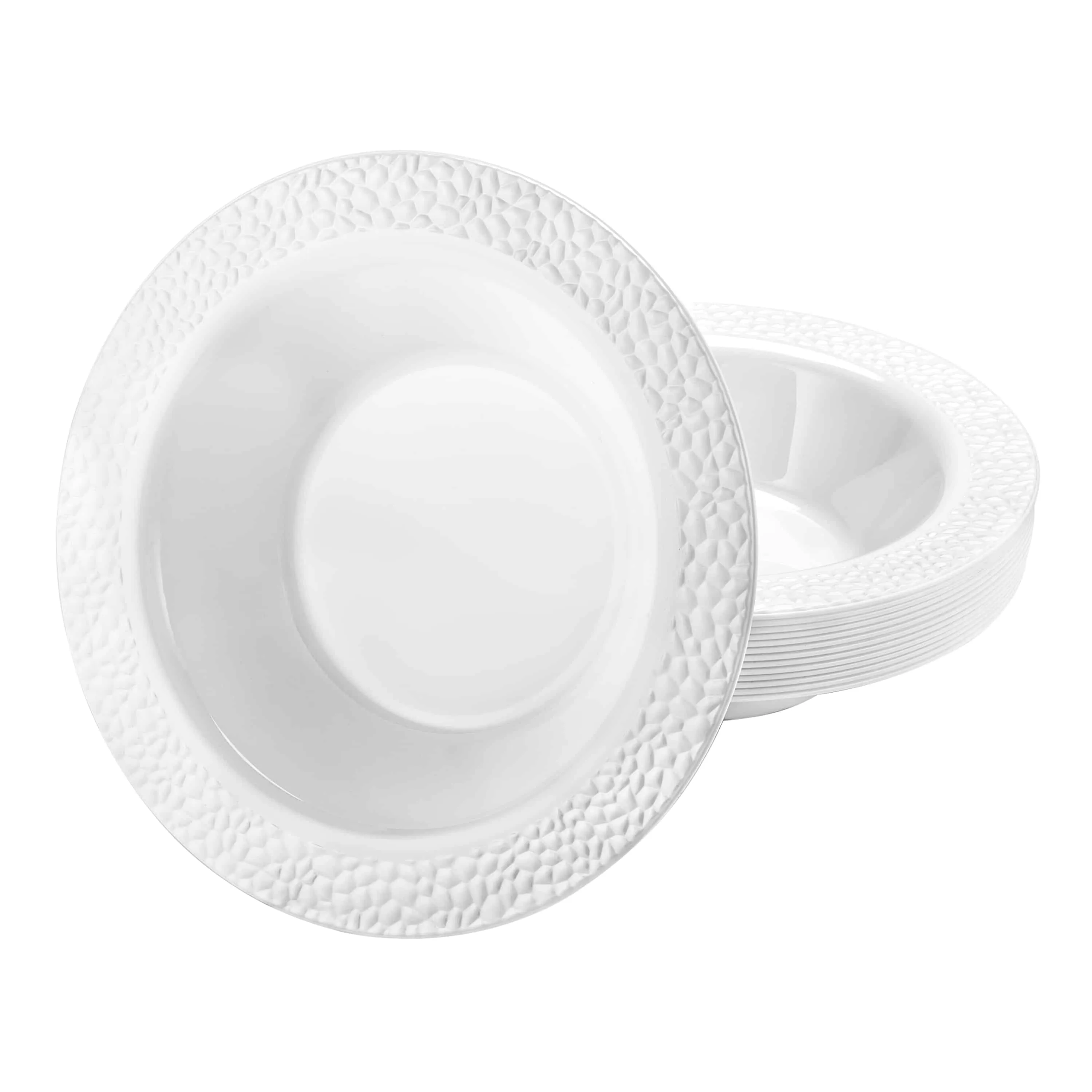 Pebbled Premium Plastic Round Dinnerware