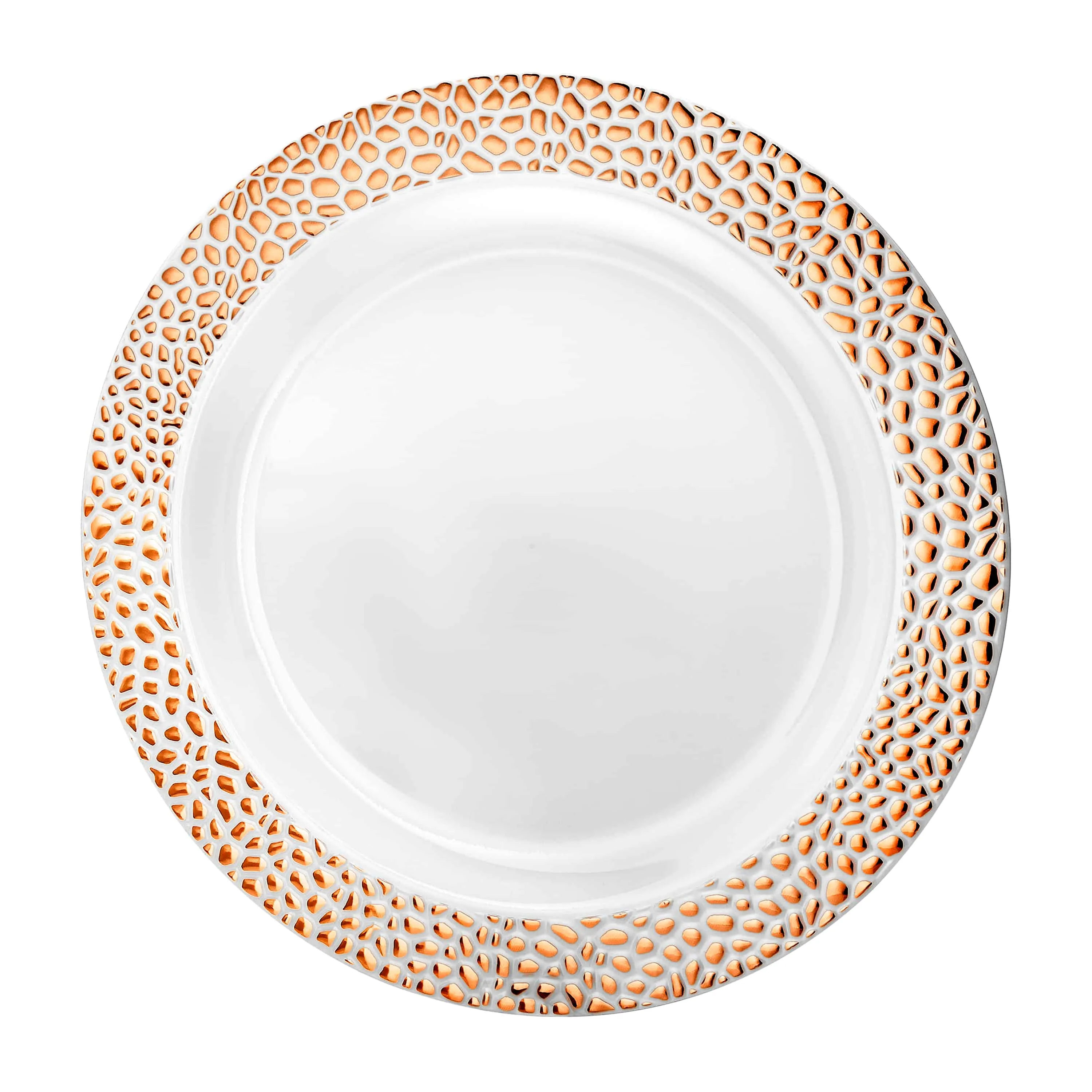 Pebbled Premium Plastic Round Dinnerware