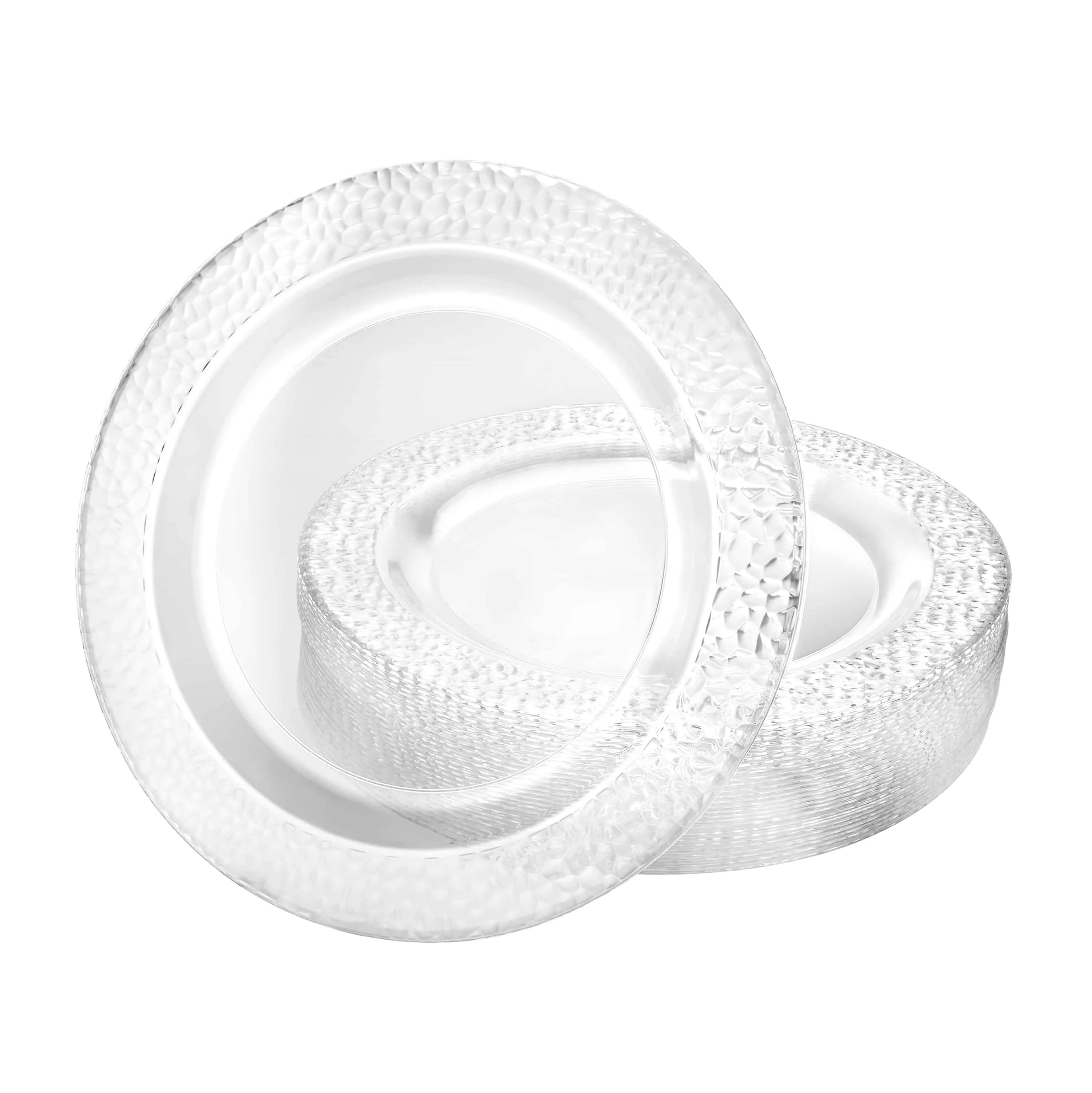 Pebbled Premium Plastic Round Dinnerware