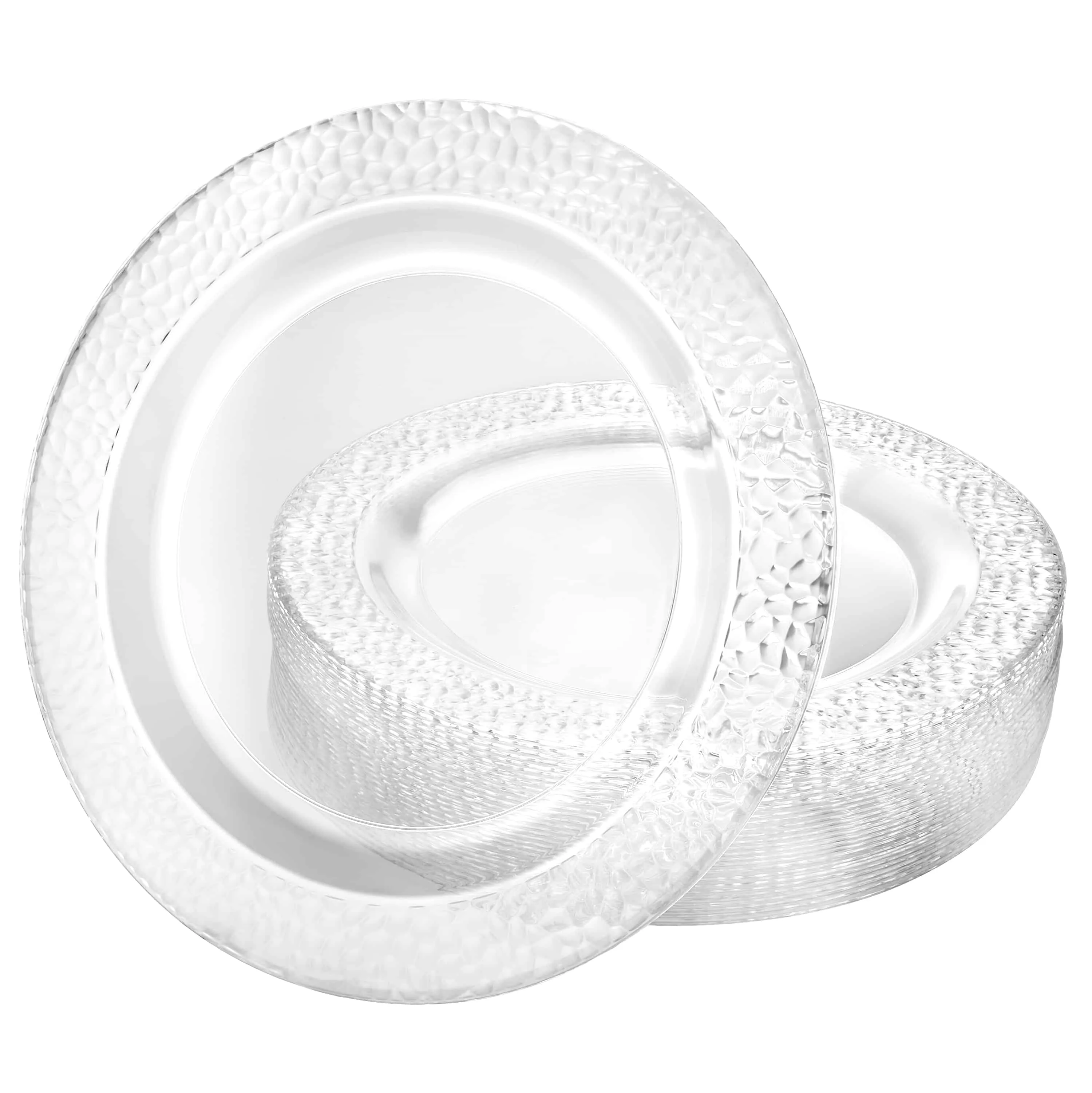 Pebbled Premium Plastic Round Dinnerware