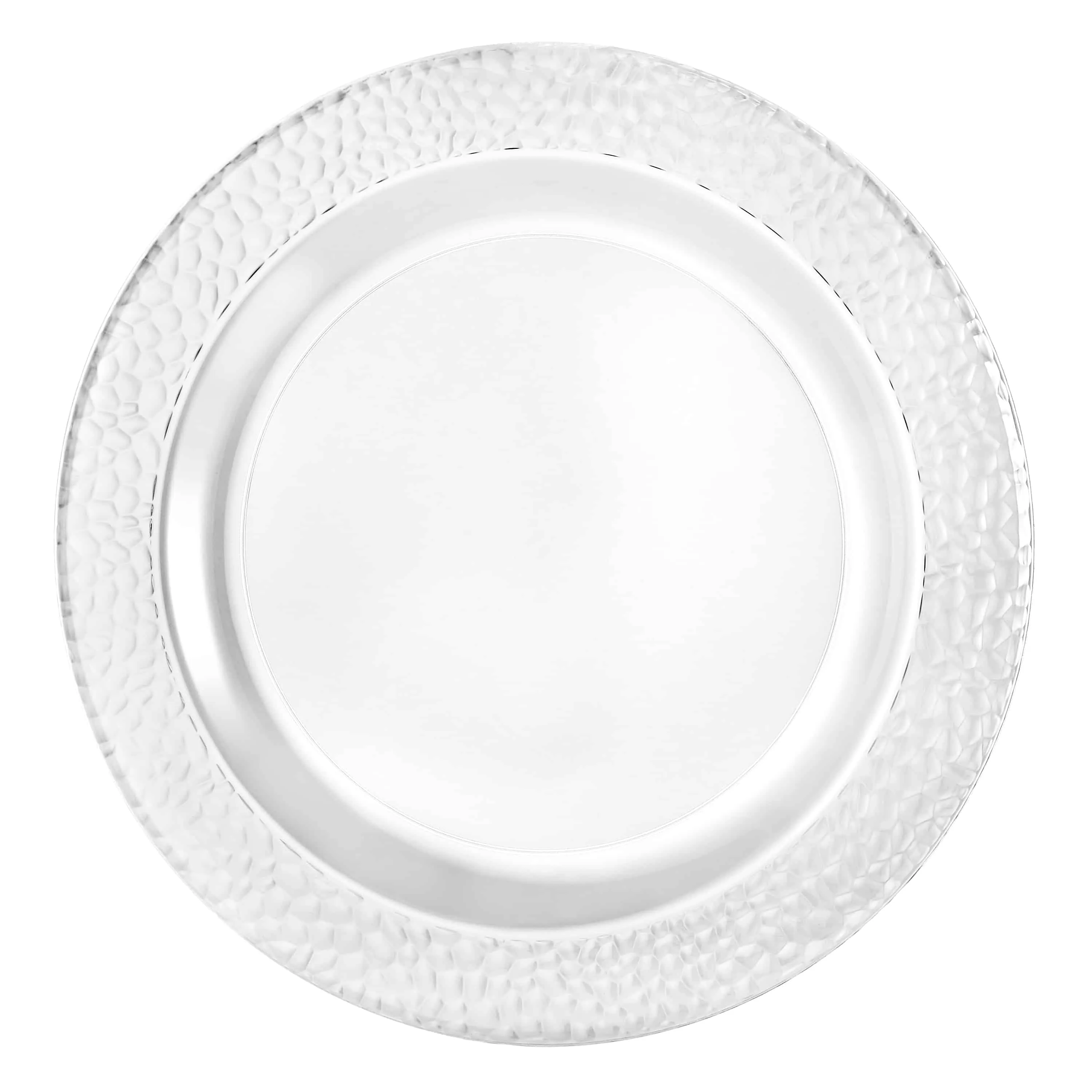 Pebbled Premium Plastic Round Dinnerware