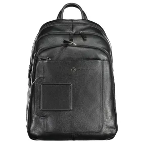 Piquadro Black Leather Men Backpack