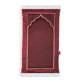 Printed Fiber Padded Prayer Mat- Burgundy