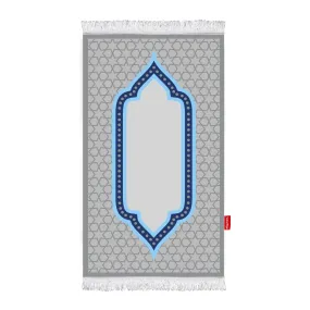 Printed Fiber Padded Prayer Mat- Grey