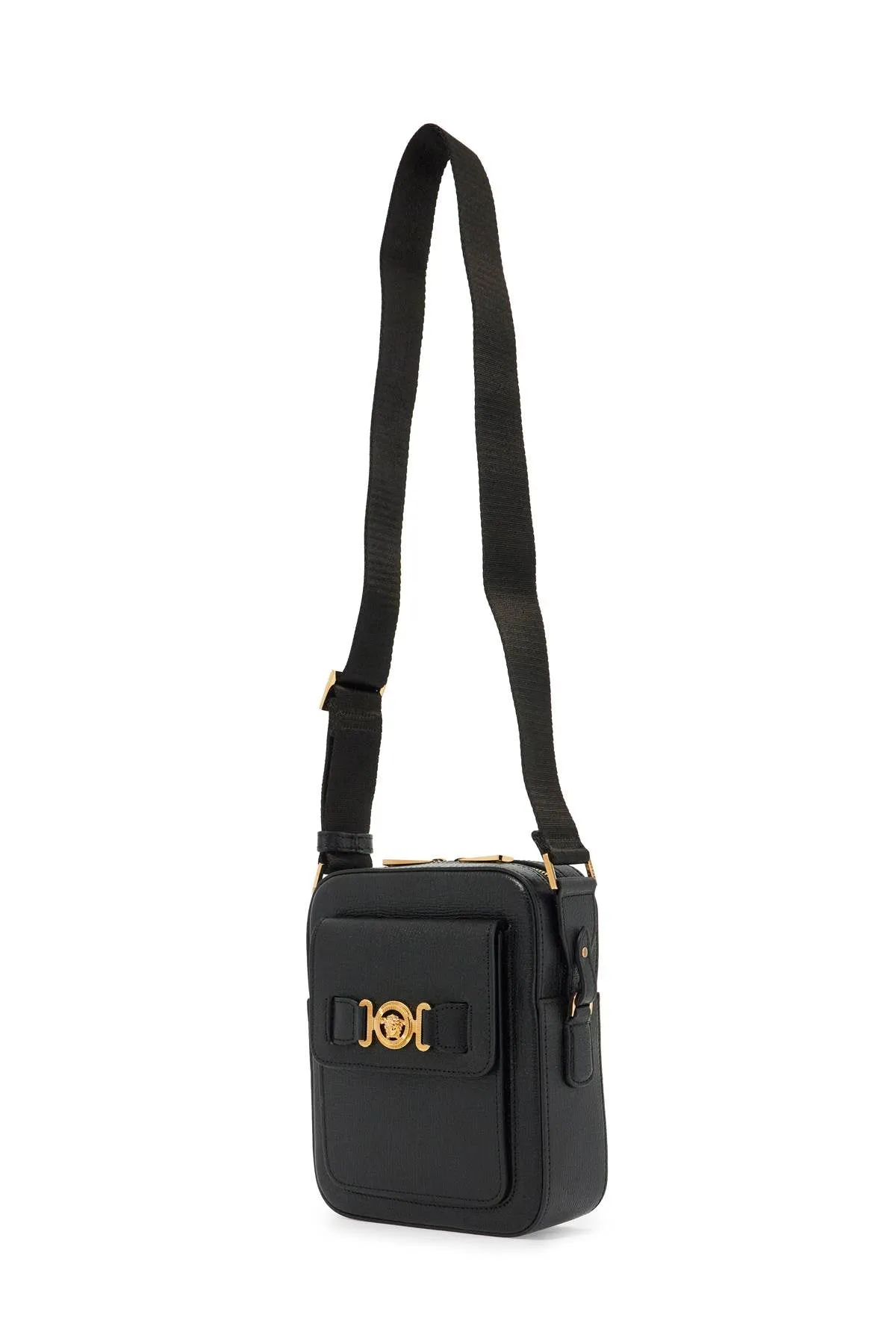 "medusa biggie shoulder bag 1015796 1A10544 BLACK-VERSACE GOLD