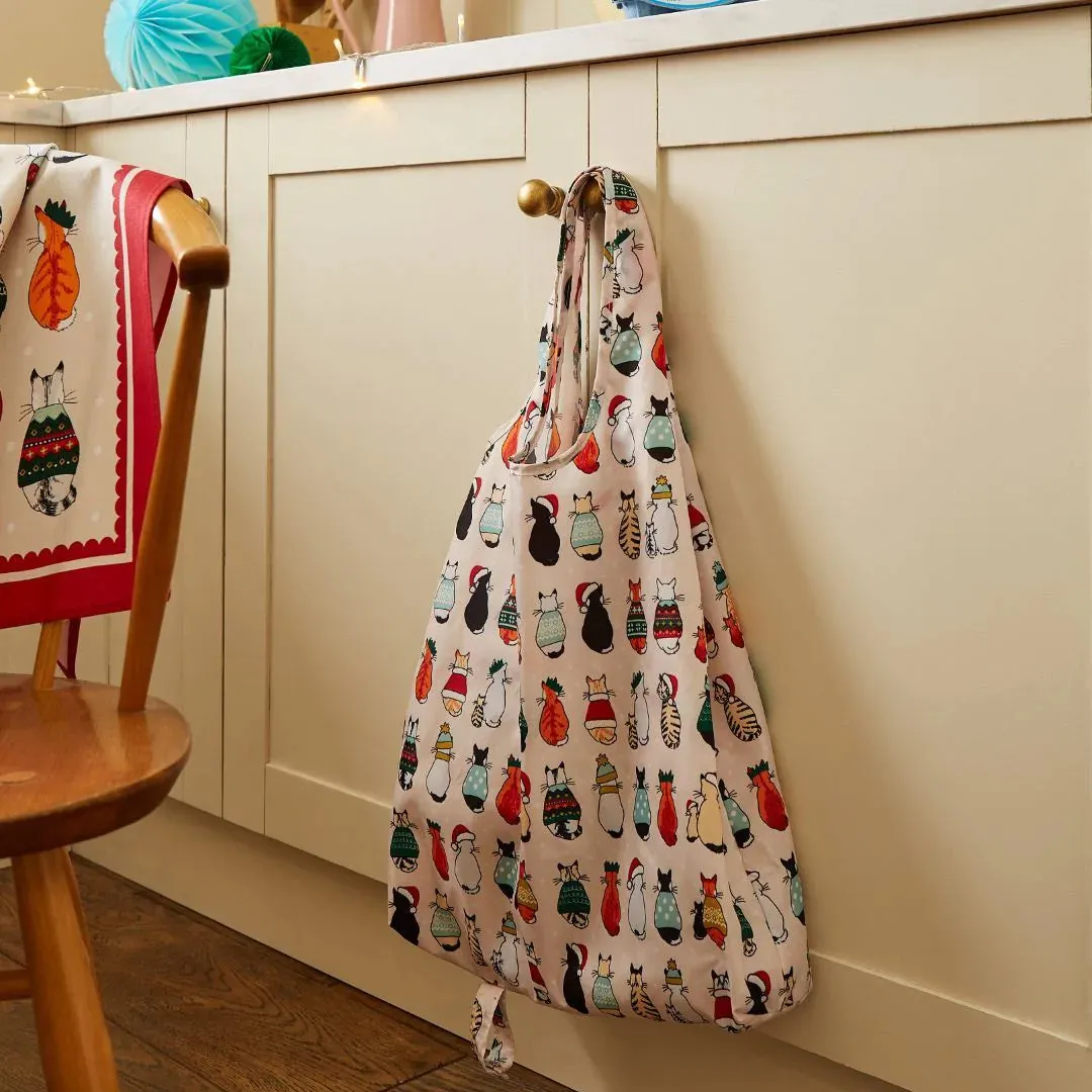 Roll-Up Bag "Christmas Cats in Waiting"