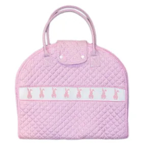 Smocked Garment Bag with Pink Bunny