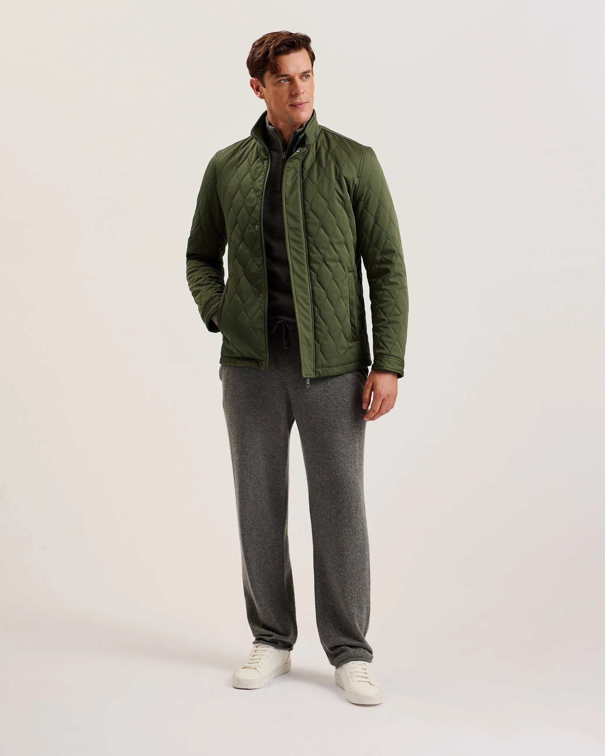 Zampa Quilted Funnel Jacket Mid-Green